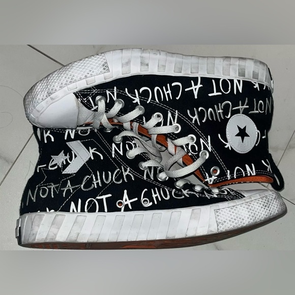 Converse UNT1TL3D High Top “Not A Chuck” Printed Spellout Sneakers Shoes - Picture 9 of 10